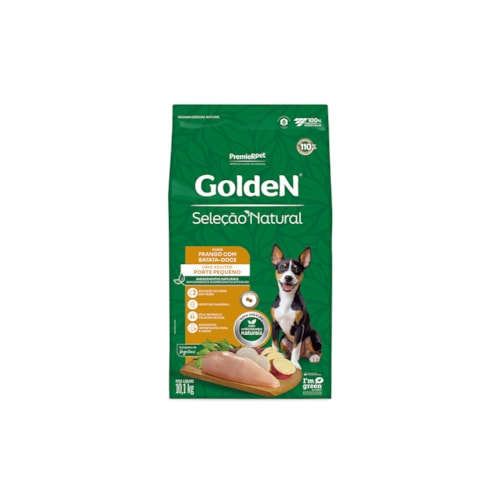 Ração Golden Seleção Natural Cães Adultos Porte Pequeno Frango com Batata Doce 10,1 kg