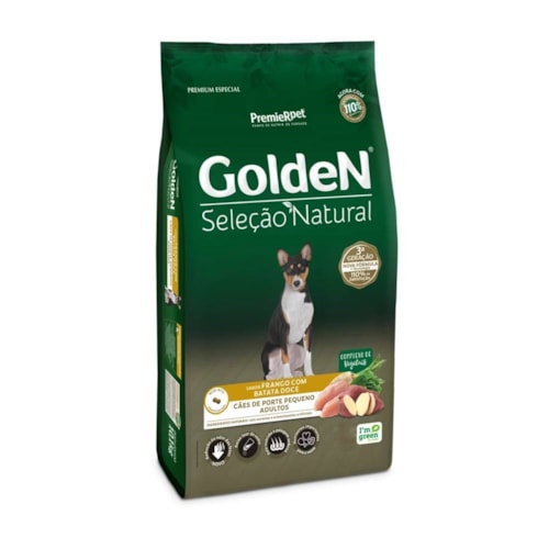 Ração Golden Seleção Natural Cães Adultos Porte Pequeno Frango com Batata Doce 3,0 kg