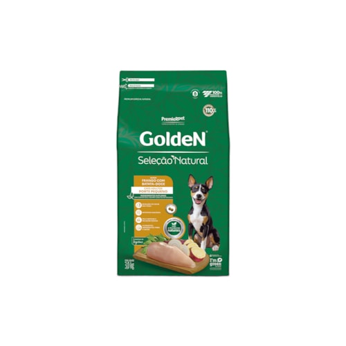 Ração Golden Seleção Natural Cães Adultos Porte Pequeno Frango com Batata Doce 3,0 kg