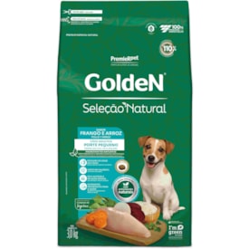 Ração Golden Seleção Natural Cães Adultos Porte Pequeno Mini Bits Sabor Frango e Arroz 3kg - imagem adicional