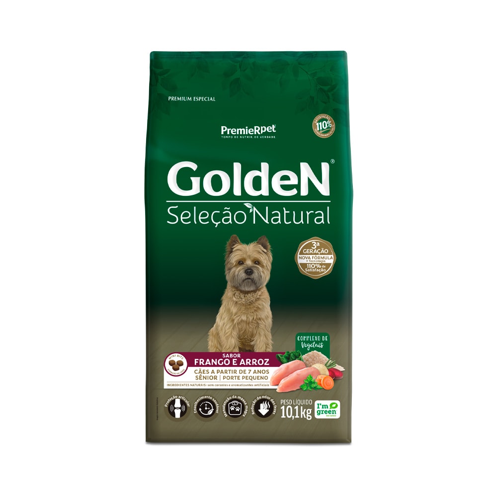 Ração Golden Seleção Natural Cães Adultos Porte Pequeno Frango com