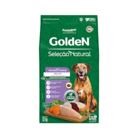 Ração Golden Seleção Natural Cães Sênior Sabor Frango & Arroz 12kg