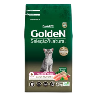Ração Golden Seleção Natural Gatos Filhotes Frango e Arroz 1,0 kg - imagem adicional