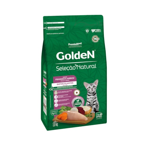 Ração Golden Seleção Natural Gatos Filhotes Frango e Arroz 1,0 kg - imagem adicional
