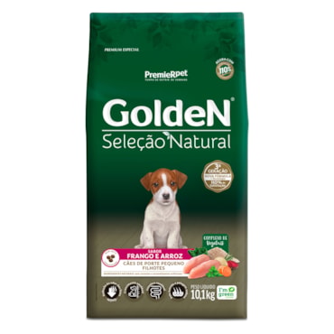 Ração Golden Seleção Natural Mini Bits Cães Filhotes Raças Pequenas Frango e Arroz 10,1 kg - imagem adicional