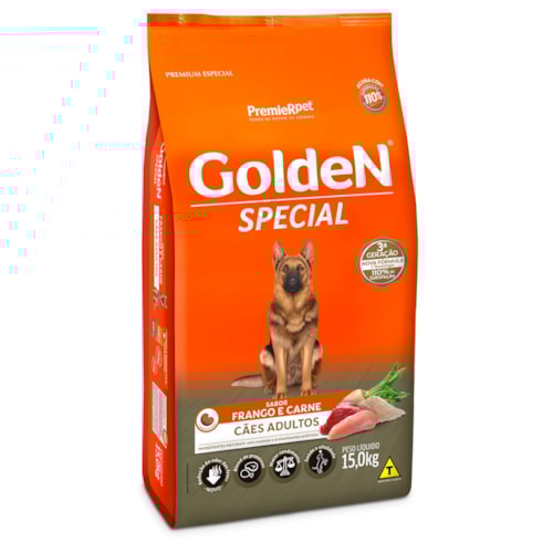 Ração Golden Special Cães Adultos Frango e Carne 15,0 kg