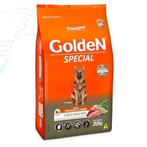 Ração Golden Special Cães Adultos Frango e Carne 20,0 kg