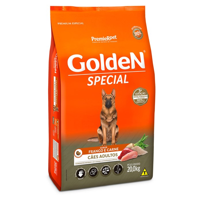 Ração Golden Special Cães Adultos Frango e Carne 20,0 kg