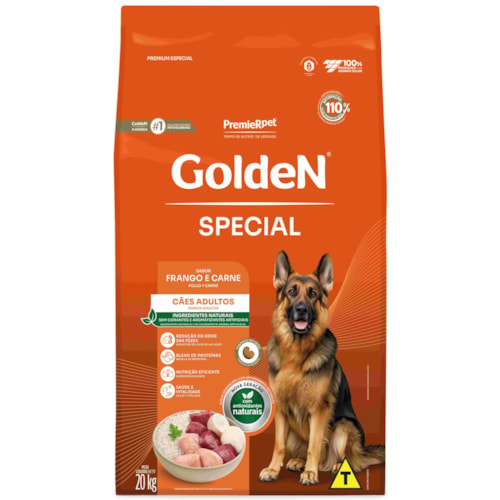Ração Golden Special Cães Adultos Sabor Frango e Carne 20kg - imagem adicional