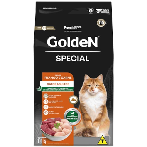 Ração Golden Special Gatos Adultos Sabor Frango e Carne 10,1kg