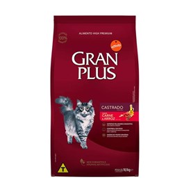 Ração Gran Plus Gatos Castrados Carne e Arroz 10,1 kg