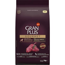 Ração Gran Plus Gourmet Cães Adultos Raças Médias e Grans Ovelha & Arroz 15,0 kg