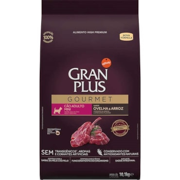 Ração Gran Plus Gourmet Cães Adultos Raças Mini Ovelha & Arroz 10,1 kg