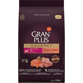 Ração Gran Plus Gourmet para Cães Adultos Raças Mini Sabor Salmão & Frango 10,1kg