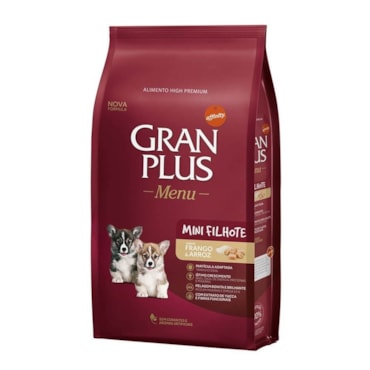 Ração Gran Plus Menu Cães Filhotes Raças Pequenas Frango e Arroz 3,0 kg
