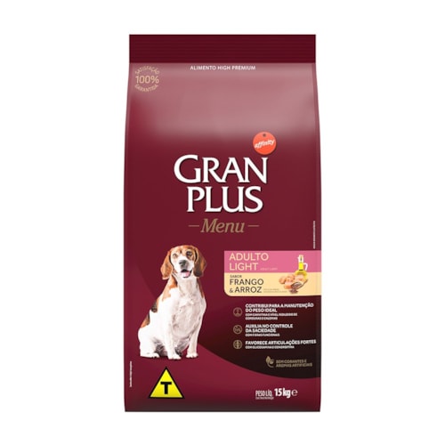 Ração Gran Plus Menu Light Cães Adultos Frango e Arroz 15 kg - imagem adicional