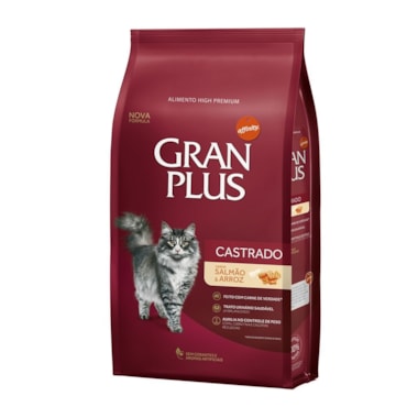 Ração Gran Plus para Gatos Castrados Sabor Salmão e Arroz 10,1kg (pacote único)