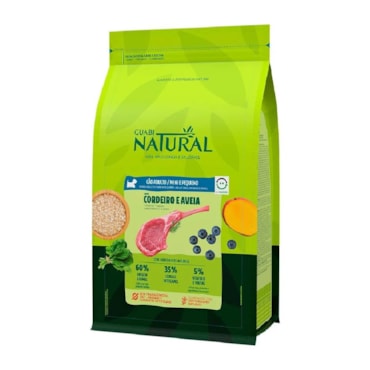 Ração Guabi Natural para Cães Adultos de Raças Mini e Pequenas Sabor Cordeiro e Aveia