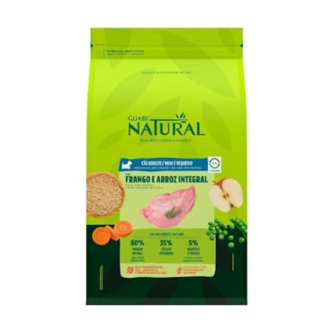 Ração Guabi Natural para Cães Adultos de Raças Mini e Pequenas Sabor Frango e Arroz Integral