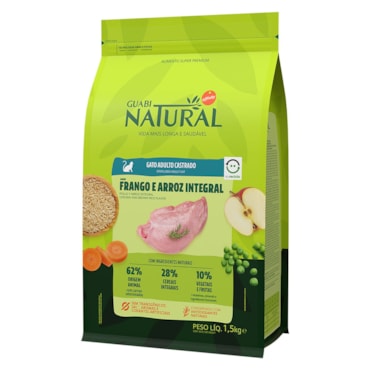Ração Guabi Natural para Gatos Adultos e Castrados Sabor Frango e Arroz Integral