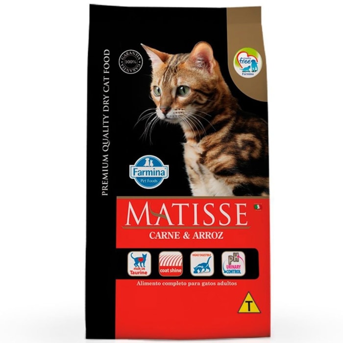 Ração Matisse Para Gatos Adultos Sabor Carne e Arroz 7,5 kg
