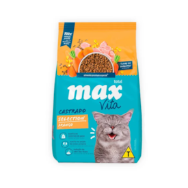 Ração Max Cat Vita Selection para Gatos Adultos Castrados Sabor Frango 3KG