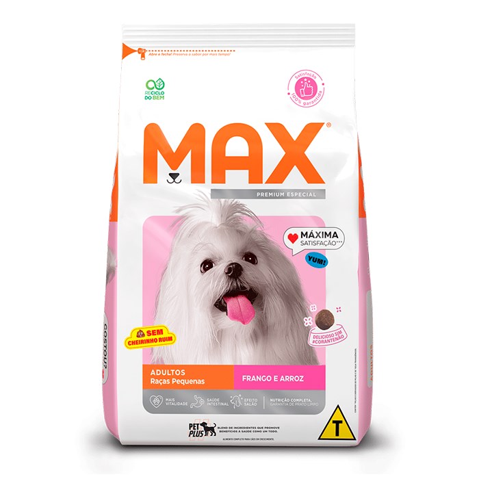 Ração Max para Cães Adultos Raças Pequenas Sabor Frango e Arroz