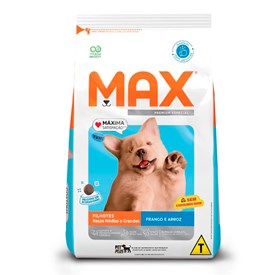 Ração Max para Cães Filhotes Raças Médias e Grandes Sabor Frango e Arroz 15kg