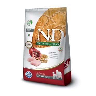 Ração N&D Ancestral Grain para Cães Sênior Raças Médias Medium Breeds Frango e Romã 10,1 kg