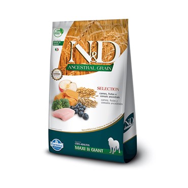 Ração N&D Ancestral Grain Selection para Cães Adultos de Raças Grandes e Gigantes 15kg