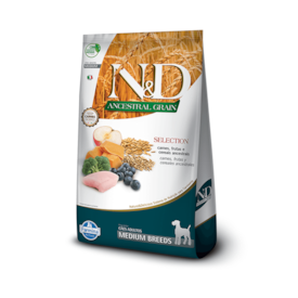 Ração N&D Ancestral Grain Selection para Cães Adultos de Raças Médias 15kg