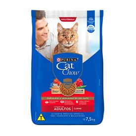 Ração Nestlé Purina Cat Chow Gatos Adultos Sabor Carne 