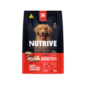Ração Nutrive Pro para Cães Adultos Frango, Carne e Arroz 15 kg