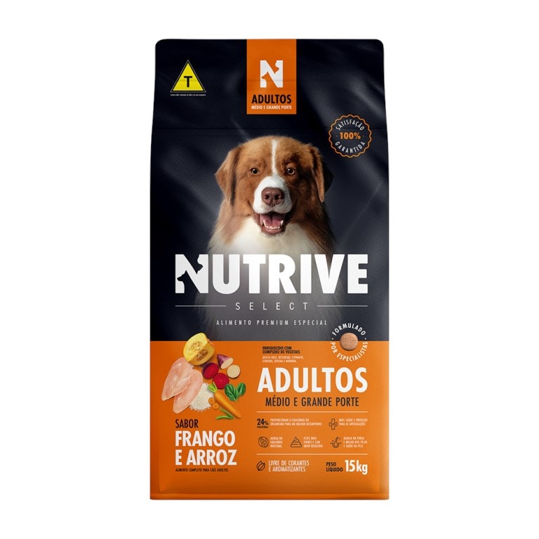 Ração Nutrive Select Cães Filhotes Raças Médias e Grandes Frango e