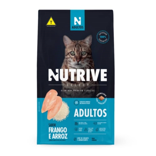 Ração Nutrive Select Gatos Adultos Frango e Arroz 1,0 kg