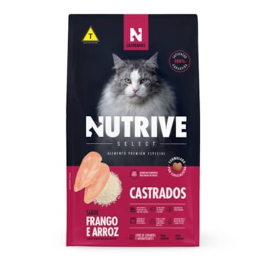 Ração Nutrive Select Gatos Castrados Frango e Arroz 1,0 kg