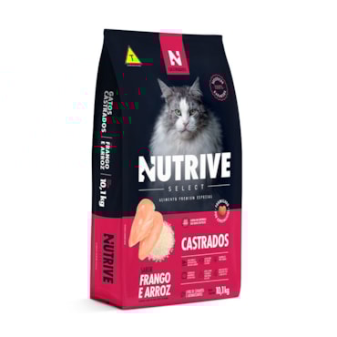 Ração Nutrive Select Gatos Castrados Frango e Arroz 10,0 kg