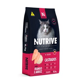 Ração Nutrive Select Gatos Castrados Frango e Arroz 10,0 kg