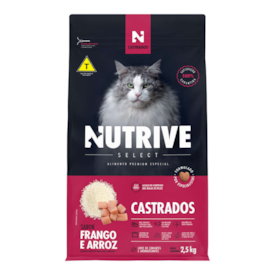 Ração Nutrive Select Gatos Castrados Frango e Arroz 2,5 kg