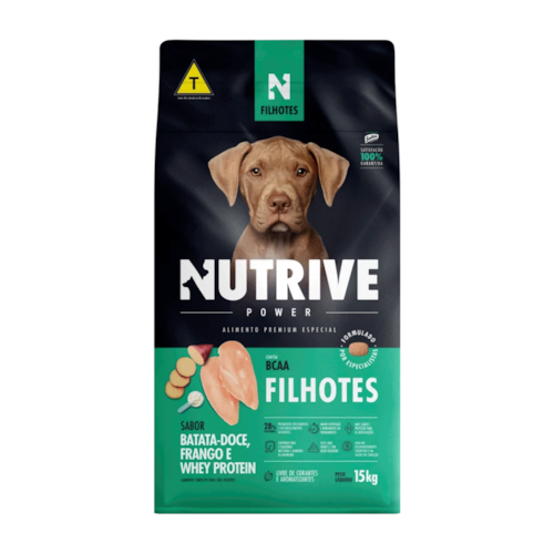 Ração Nutrive Select Power Cães Filhotes Batata-Doce, Frango e Whey Protein 15 kg