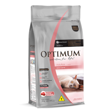 Ração Optimum Gatos Adultos Sabor Carne