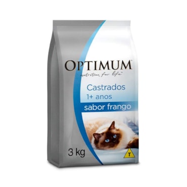 Ração Optimum para Gatos Adultos Castrados Sabor Frango 