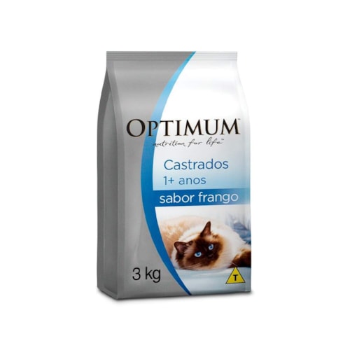 Ração Optimum para Gatos Adultos Castrados Sabor Frango 