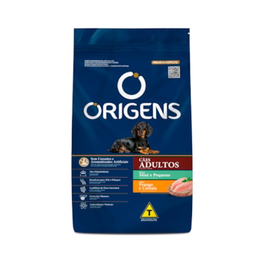 Ração Origens Cães Adultos Raças Minis e Pequenas Frango e Cereais 11,1kg