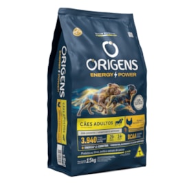 Ração Origens Energy Power Cães Adultos Sabor Frango E Batata-Doce 15,0 kg