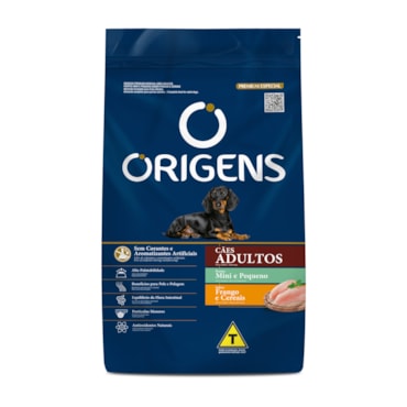 Ração Origens para Cães Adultos de Pequeno Porte Sabor Frango e Cereais