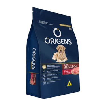 Ração Origens para Cães Adultos Sabor Carne e Cereais 