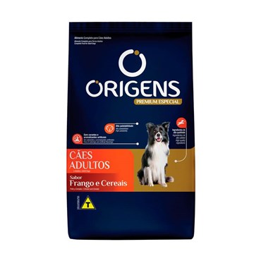 Ração Origens para Cães Adultos Sabor Frango e Cereais 15kg