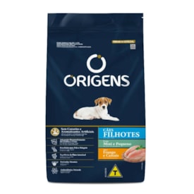 Ração Origens para Cães Filhotes Porte Mini e Pequeno Sabor Frango e Cereais
