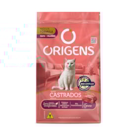 Ração Origens para Gatos Castrados Sabor Carne 10,1Kg